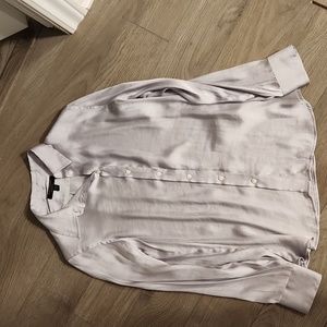 Sari shirt, sm, light silver grey,  new, never worn